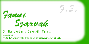 fanni szarvak business card